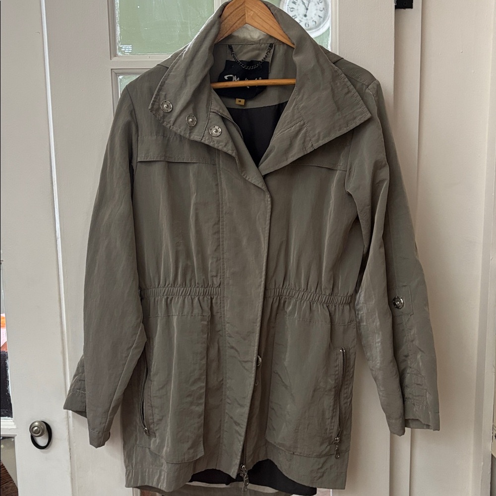 Monkees Tess Rain Jacket Grey Size Medium